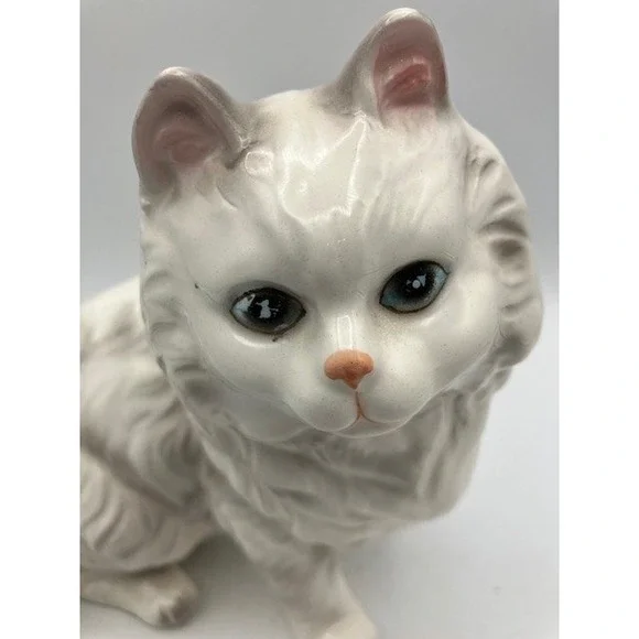 Vintage Ceramic Figurine Persian Kitten/Cat Statue Home Decor Pet Lover 6.5" - Picture 4 of 4
